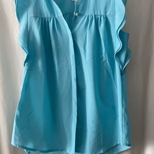 J Crew sky blue flutter sleeve womens’ top size 0 NWT